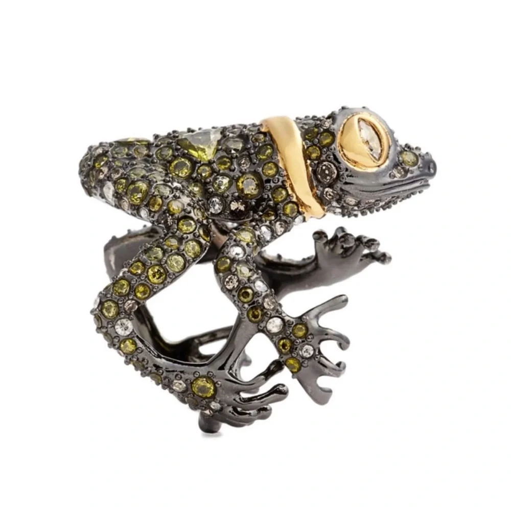 ALEXIS BITTAR• Elements crystal Frog Ring Size ~7